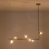 Lustre Salle à Manger Boule 6 Lumières en Verre 80 cm