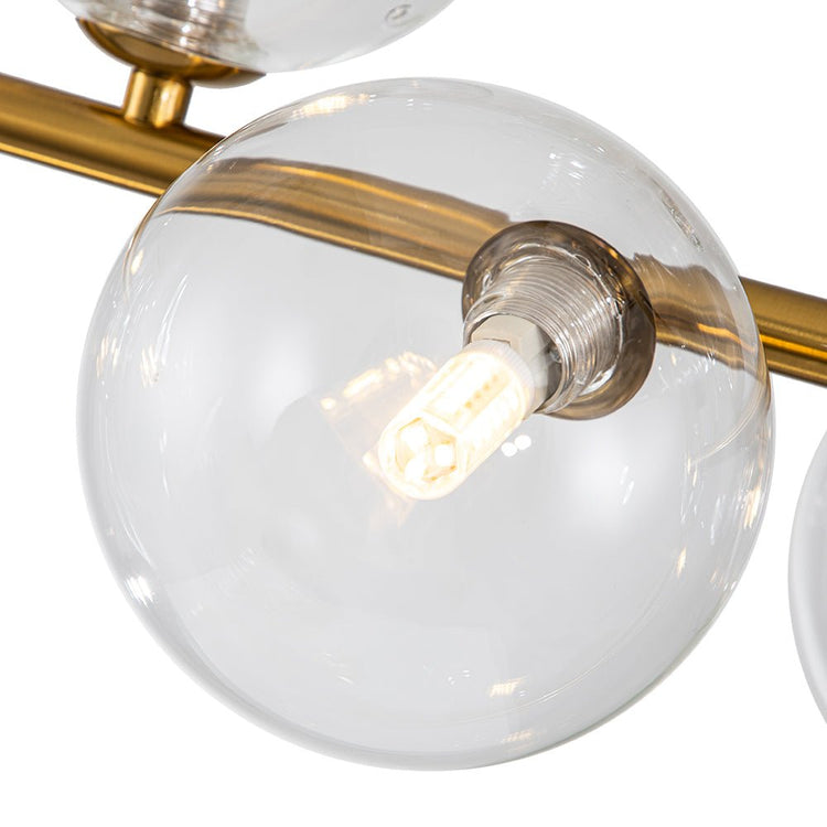 Lustre Salle à Manger Boule 6 Lumières en Verre 80 cm