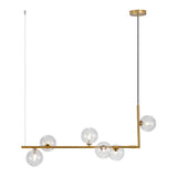 Lustre Salle à Manger Boule 6 Lumières en Verre 80 cm