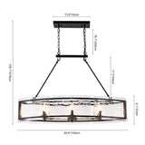 Lustre Cuisine Linéaire 6 Lumières en Verre 100 cm