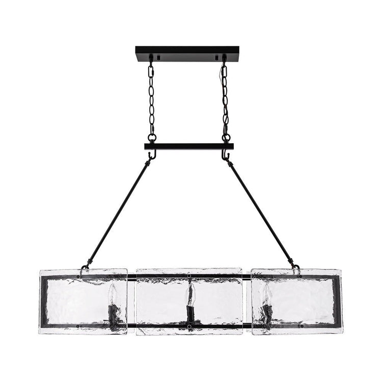 Lustre Cuisine Linéaire 6 Lumières en Verre 100 cm