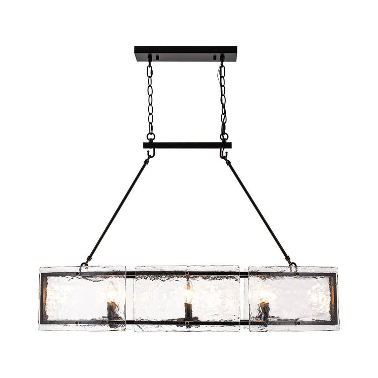 Lustre Cuisine Linéaire 6 Lumières en Verre 100 cm