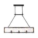Lustre Cuisine Linéaire 6 Lumières en Verre 100 cm