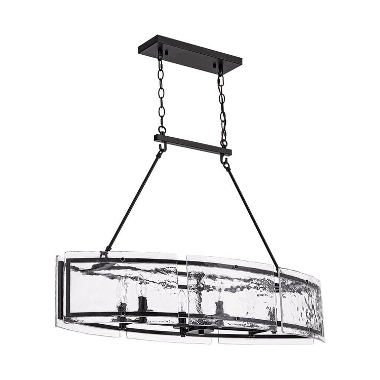 Lustre Cuisine Linéaire 6 Lumières en Verre 100 cm