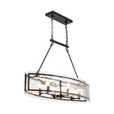 Lustre Cuisine Linéaire 6 Lumières en Verre 100 cm