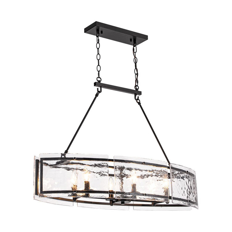 Lustre Cuisine Linéaire 6 Lumières en Verre 100 cm