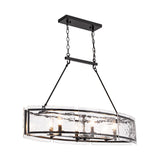 Lustre Cuisine Linéaire 6 Lumières en Verre 100 cm