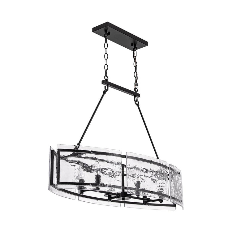 Lustre Cuisine Linéaire 6 Lumières en Verre 100 cm