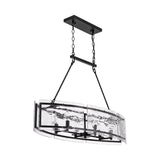 Lustre Cuisine Linéaire 6 Lumières en Verre 100 cm