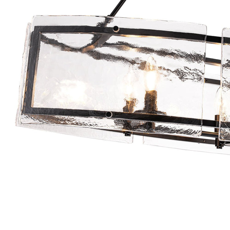 Lustre Cuisine Linéaire 6 Lumières en Verre 100 cm