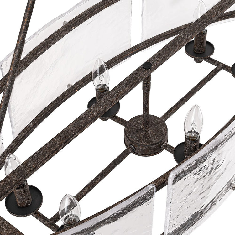 Lustre Cuisine Linéaire 6 Lumières en Verre 100 cm