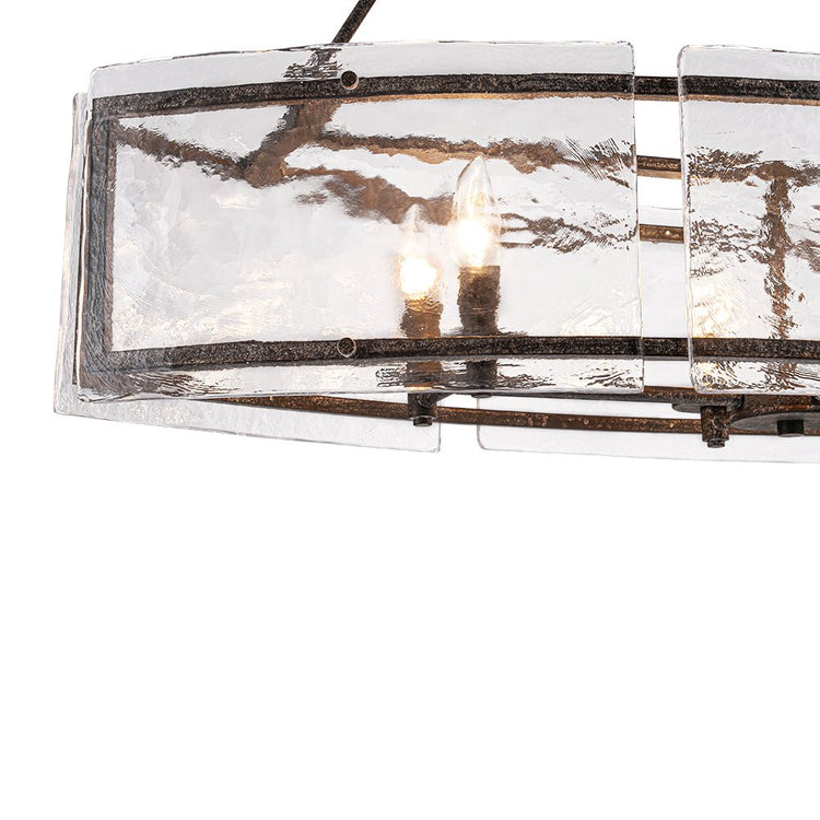 Lustre Cuisine Linéaire 6 Lumières en Verre 100 cm