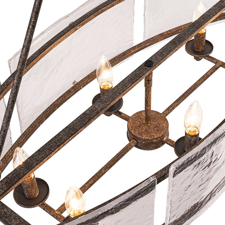 Lustre Cuisine Linéaire 6 Lumières en Verre 100 cm