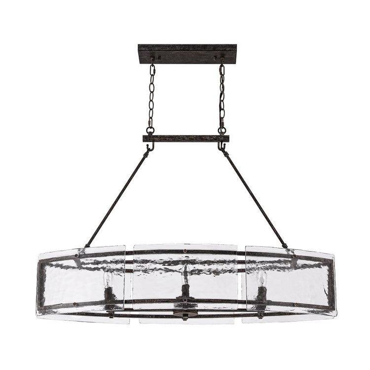 Lustre Cuisine Linéaire 6 Lumières en Verre 100 cm