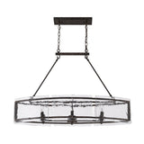 Lustre Cuisine Linéaire 6 Lumières en Verre 100 cm
