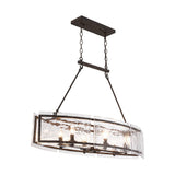 Lustre Cuisine Linéaire 6 Lumières en Verre 100 cm