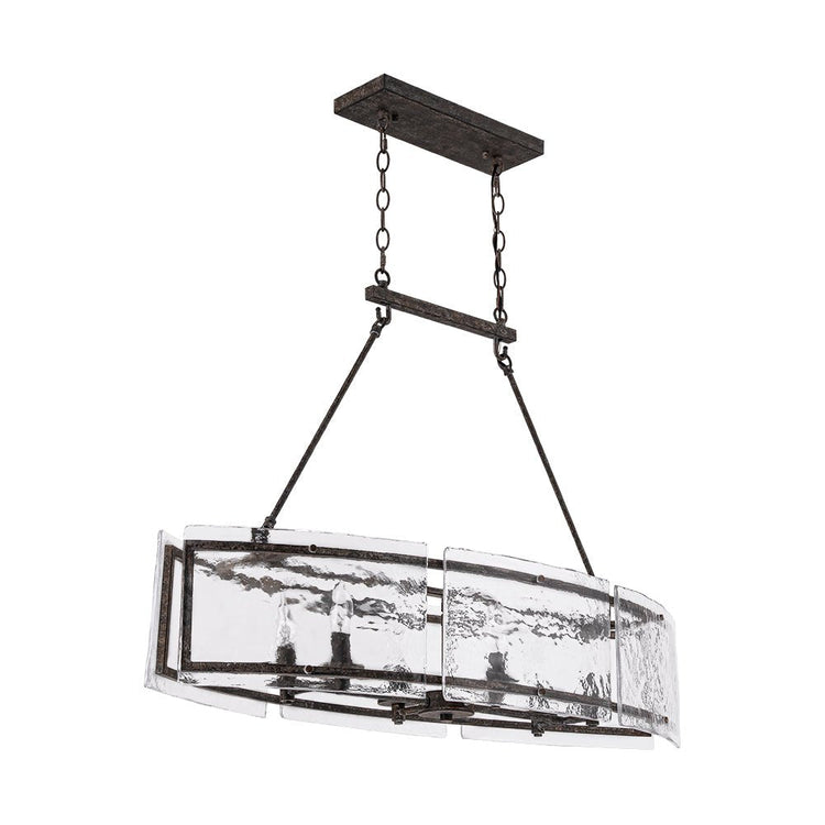 Lustre Cuisine Linéaire 6 Lumières en Verre 100 cm