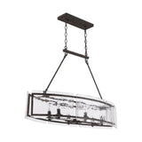 Lustre Cuisine Linéaire 6 Lumières en Verre 100 cm