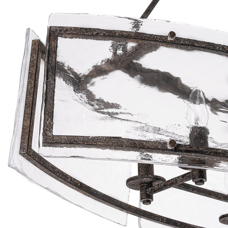 Lustre Cuisine Linéaire 6 Lumières en Verre 100 cm