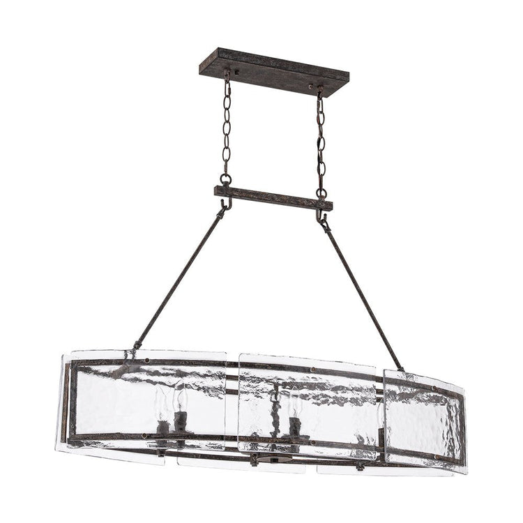Lustre Cuisine Linéaire 6 Lumières en Verre 100 cm