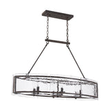 Lustre Cuisine Linéaire 6 Lumières en Verre 100 cm