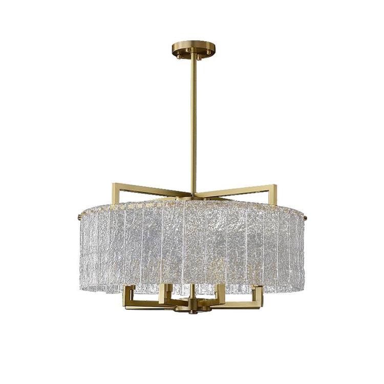 Lustre Cristal Verre 6 Lumières Luxe Dimmable Tambour