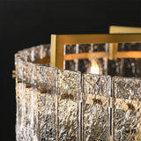 Lustre Cristal Verre 6 Lumières Luxe Dimmable Tambour