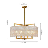 Lustre Cristal Verre 6 Lumières Luxe Dimmable Tambour