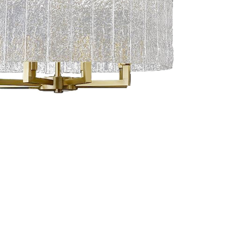 Lustre Cristal Verre 6 Lumières Luxe Dimmable Tambour