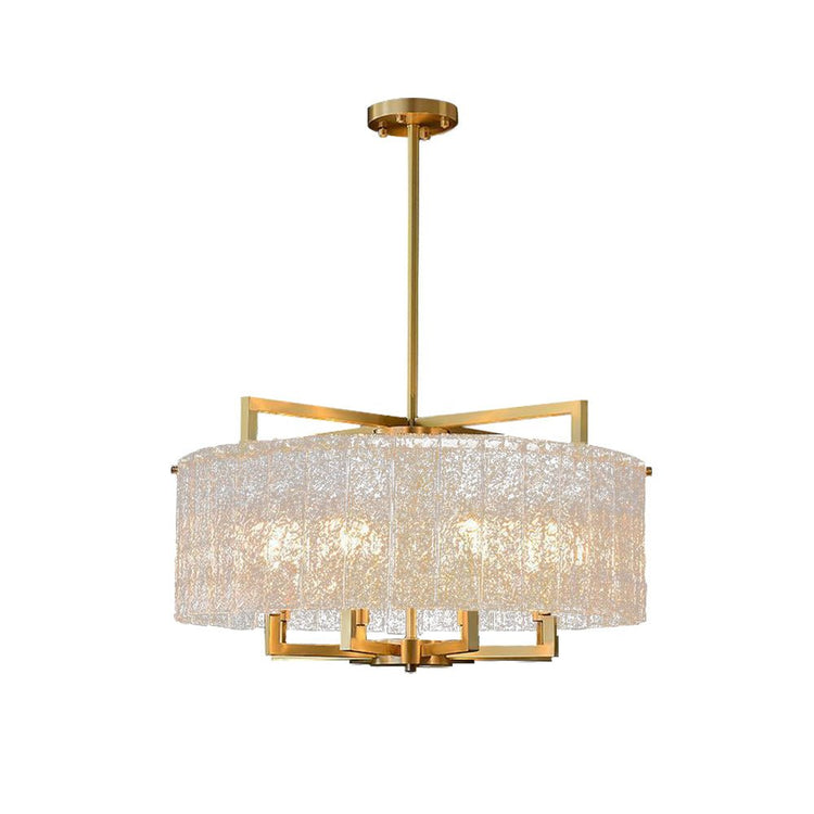 Lustre Cristal Verre 6 Lumières Luxe Dimmable Tambour