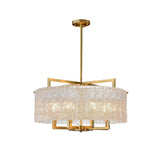 Lustre Cristal Verre 6 Lumières Luxe Dimmable Tambour