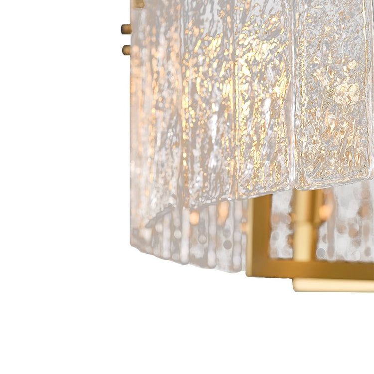 Lustre Cristal Verre 6 Lumières Luxe Dimmable Tambour