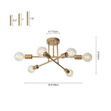 Plafonnier 6 Lumières Sputnik Semi-Encastré Luminaire pour Salon