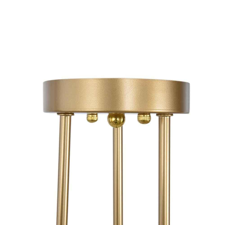 Plafonnier sputnik semi-encastré doré avec capuchon circulaire et 3 tiges