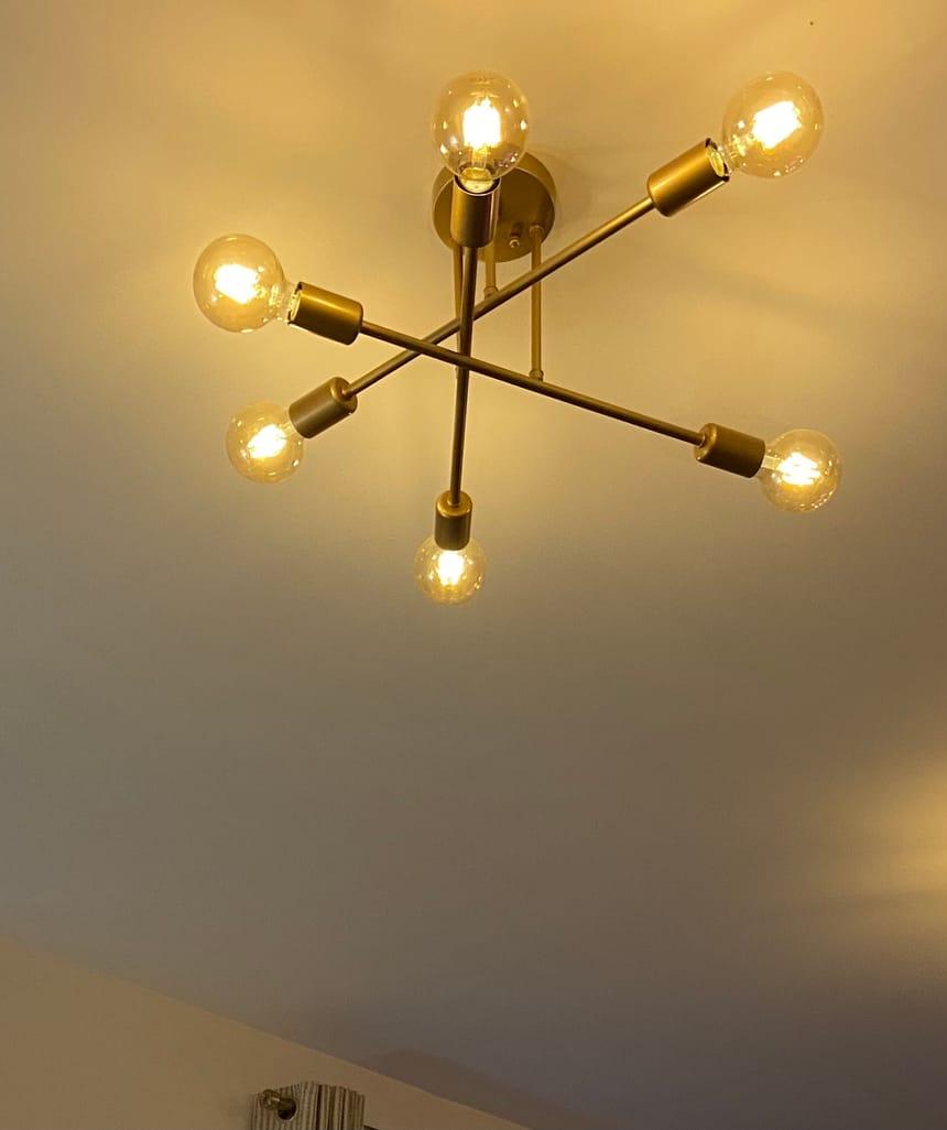 Plafonnier 6 Lumières Sputnik Semi-Encastré Luminaire pour Salon