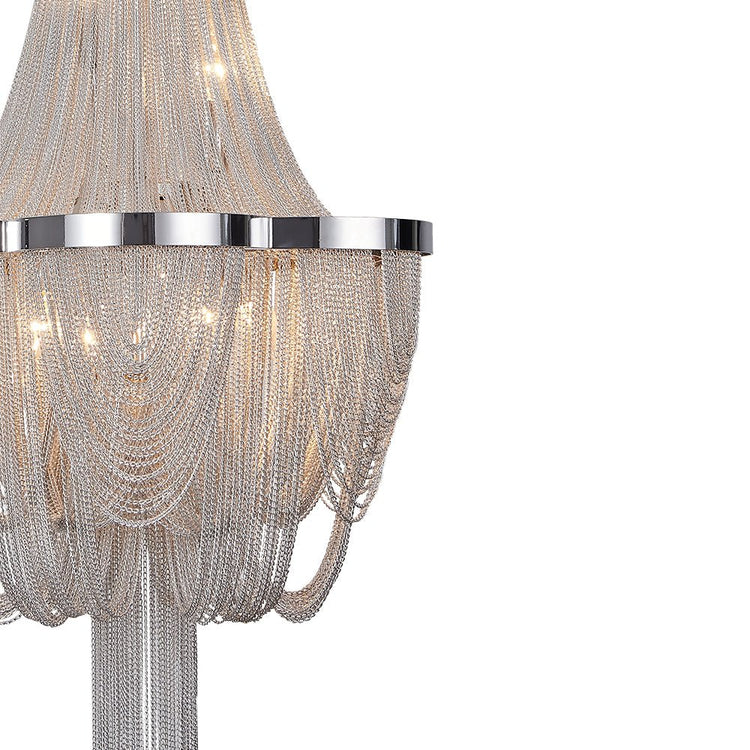 Lustre Salon Pompon 6 Lumières en Chrome