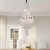 Lustre Salon Pompon 6 Lumières en Chrome