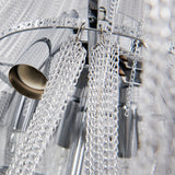 Lustre Salon Pompon 6 Lumières en Chrome