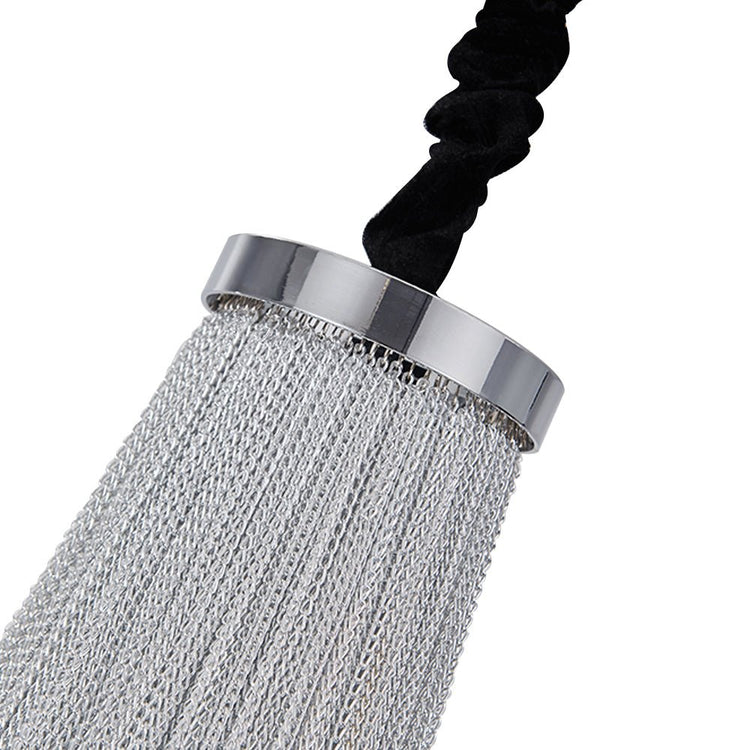 Lustre Salon Pompon 6 Lumières en Chrome