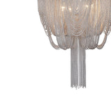 Lustre Salon Pompon 6 Lumières en Chrome