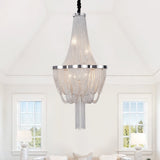 Lustre Salon Pompon 6 Lumières en Chrome