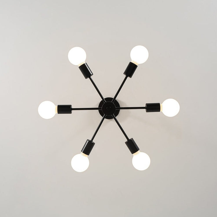 Lustre Salon Spoutnik 6 Lumières en Verre
