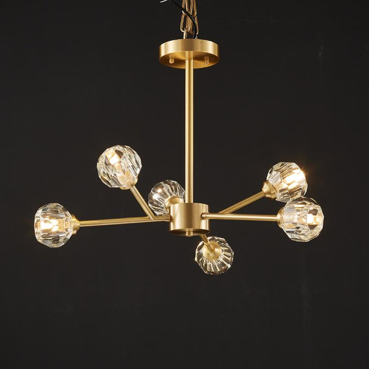 Lustre Salon Spoutnik 6 Lumières en Cristal