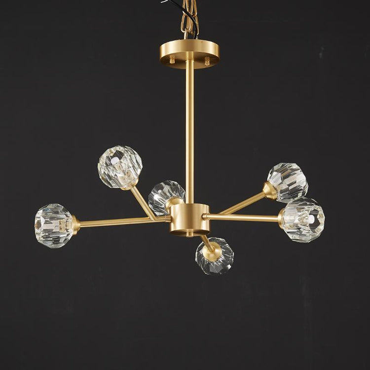 Lustre Salon Spoutnik 6 Lumières en Cristal