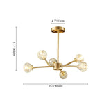 Lustre Salon Spoutnik 6 Lumières en Cristal