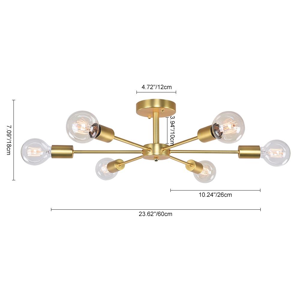 Plafonnier 6 Lumières Sputnik Semi-Encastré pour Cuisine
