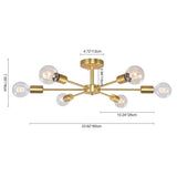 Plafonnier 6 Lumières Sputnik Semi-Encastré pour Cuisine