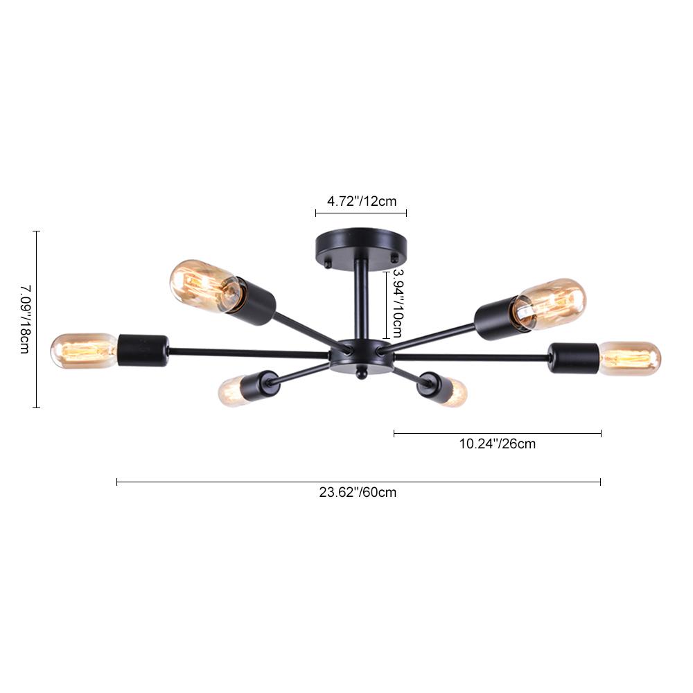 Plafonnier 6 Lumières Sputnik Semi-Encastré pour Cuisine