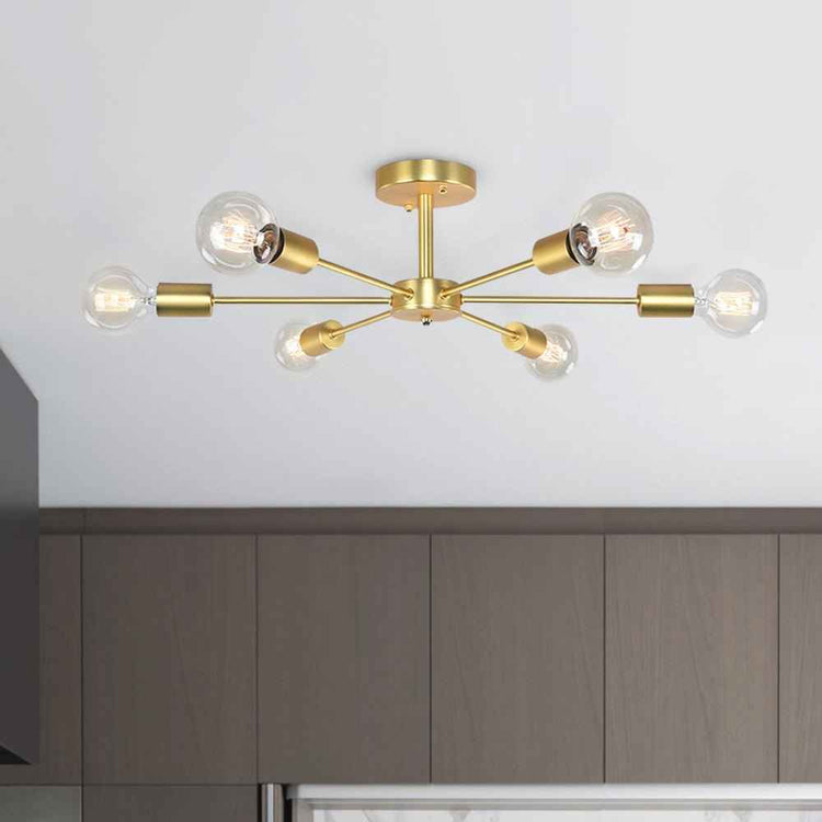 Plafonnier 6 Lumières Sputnik Semi-Encastré pour Cuisine
