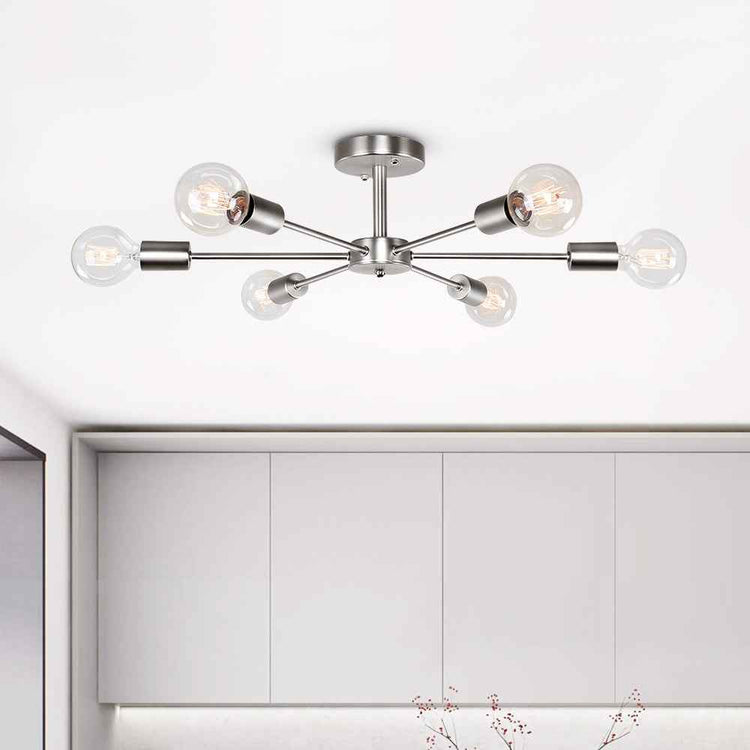 Plafonnier 6 Lumières Sputnik Semi-Encastré pour Cuisine